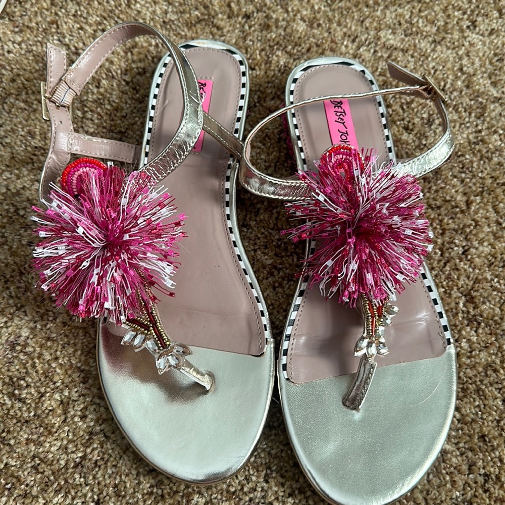 Betsy Johnson flamingo sandals